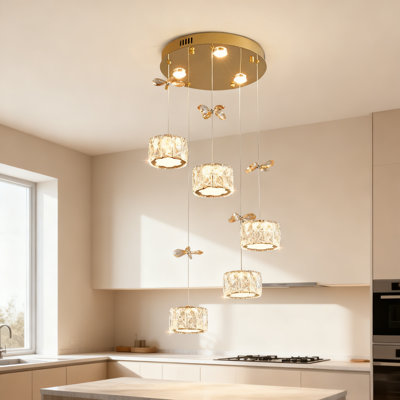 5-light Cluster Pendant With Led Lights