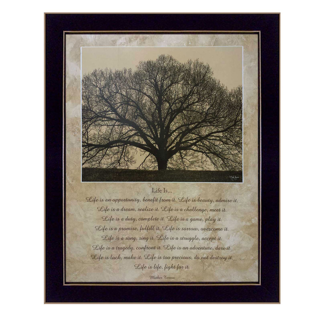 Life Is Framed Wall Art for Living Room, Home Wall Decor Framed Print by John Jones Trinx