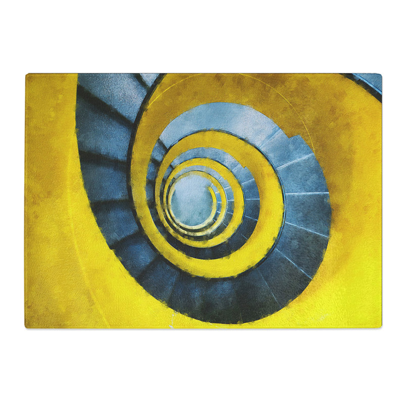 Tempered Glass Spiral Staircase Painting Chopping Board, 20 cm x 28.5 cm