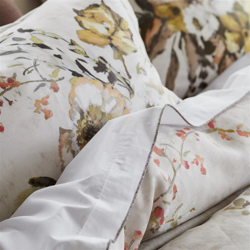 Margaretta Sepia Duvet Cover, Queen Duvet Cover