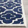 Tapis bleu foncé / ivoire en laine touffeté à la main Carolene