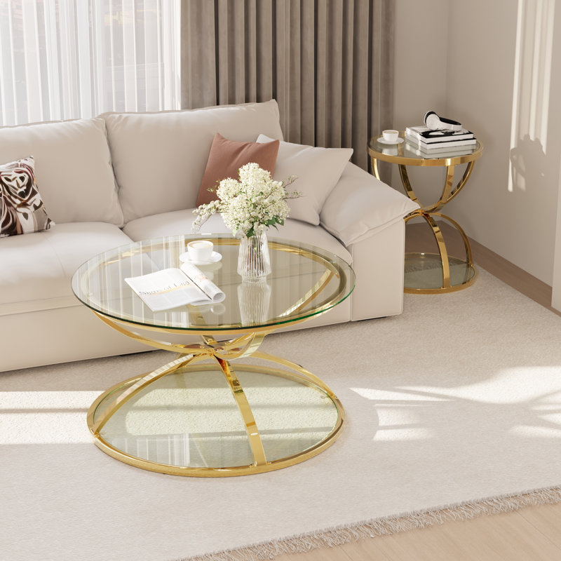 Ensemble de tables basses Modern, Or