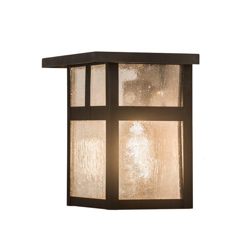 Plafonnier encastré d’extérieur Youngblood, Verre puceux transparent, Bronze huilé