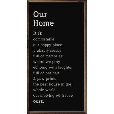Our Home Defined Black