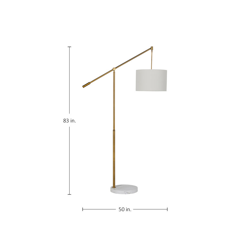 Fulton 83'' Plaster White Arched/Arc Floor Lamp