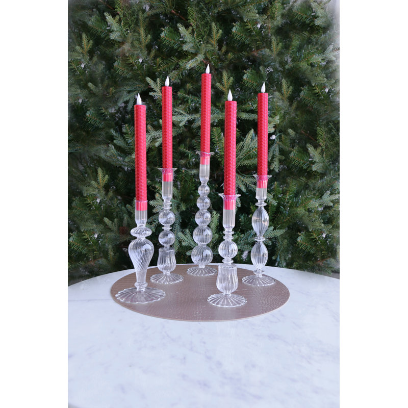 Glass 8.5'' H Glass Tabletop Candlestick