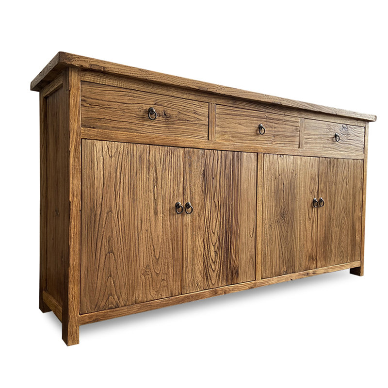 Nouveau buffet en orme de style chinois, 31.5" H x 63" W x 15.7" D