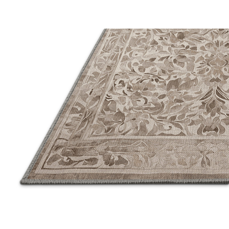 Tapis gris lavable à la machine, Rectangle 4 pi x 6 pi