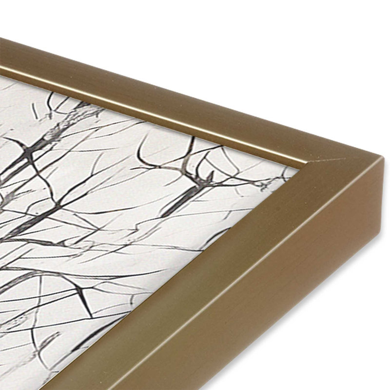 Winter's Lace II, Single Picture Frame Brushed Gold, 21.25" H x 17.25" W