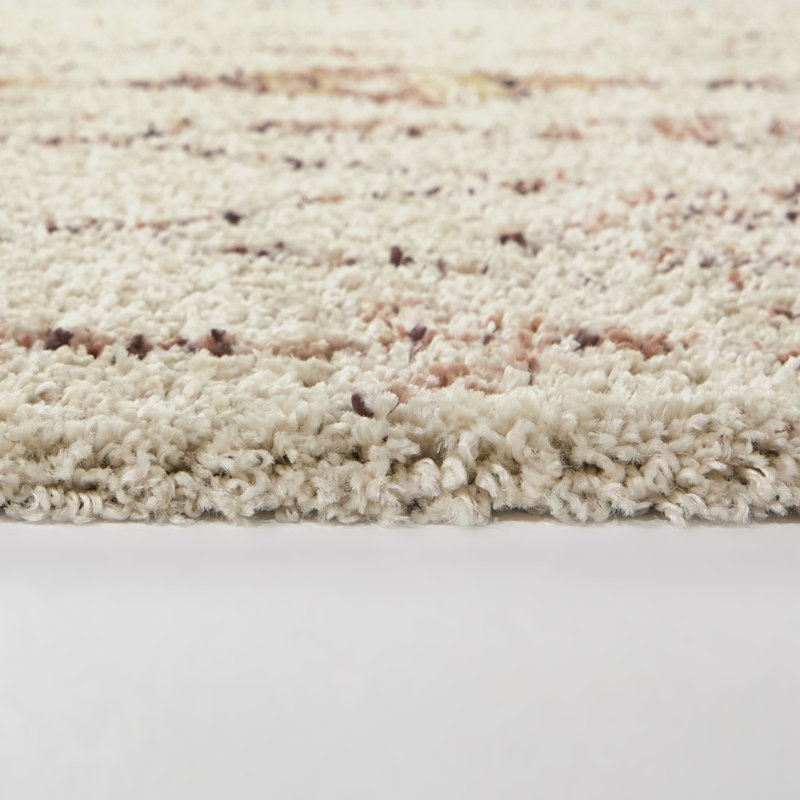 Caureen Cream Moroccan Diamond Area Rug, Rectangle 5'3" x 6'12"