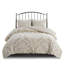Ensemble d'édredon damassé en coton 3 pièces taupe-119193704