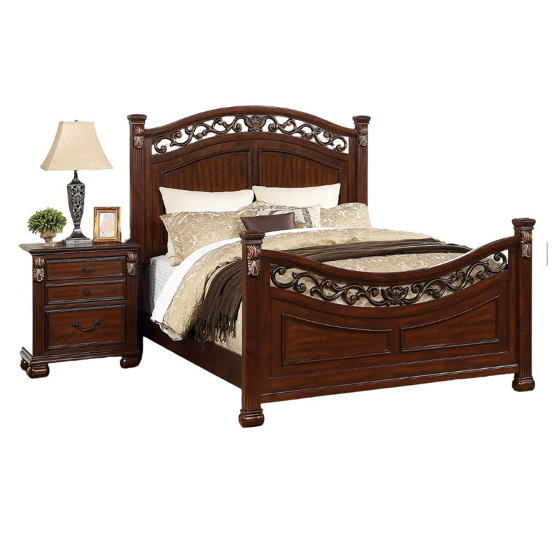 Lit à deux panneaux Traditional Style Bed, Grand lit