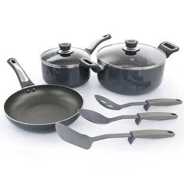 Oster 10-piece Nonstick Aluminum Cookware Set - Black and Gray