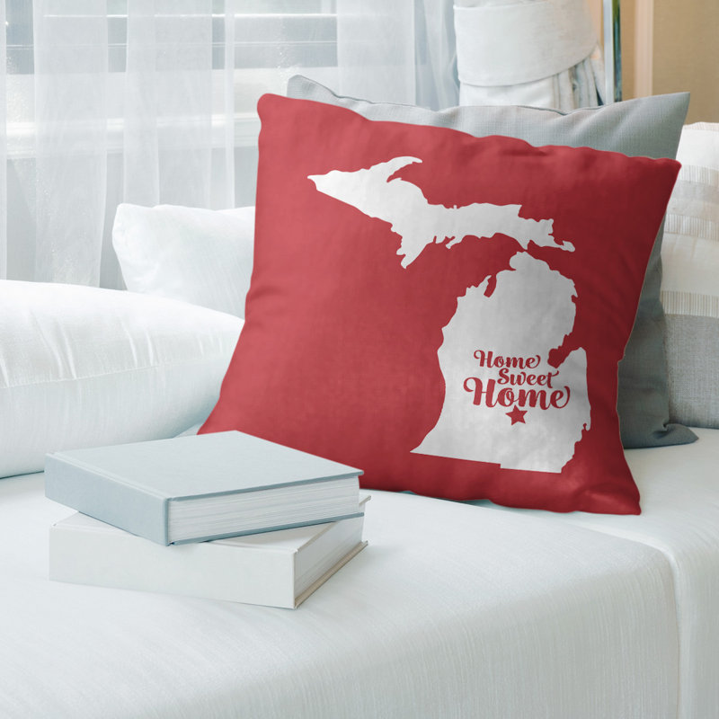 Coussin décoratif home,  Lansing , H 14 po x l 14 po, Rouge