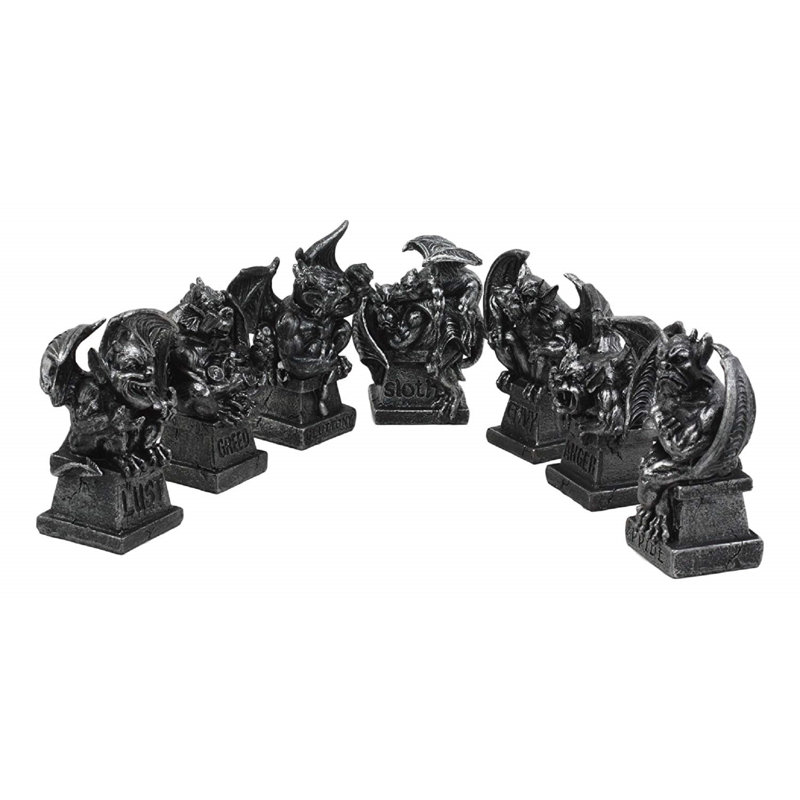 Ensemble de figurine 7 pièces allegorical sins gargouille Cattaraugus
