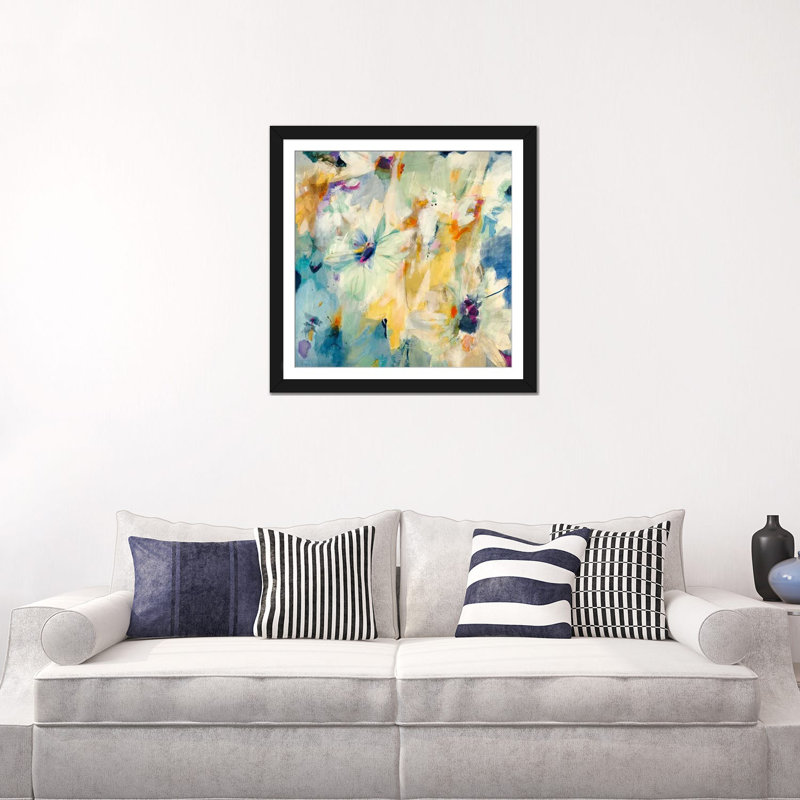 « mirage », reproduction sur toile, Papier avec cadre noir, Blanc, H 24 po x l 24 po x P 1 po