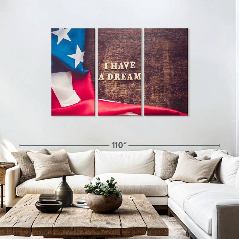 Drapeau américain Lelend I Have A Dream, H 48 po x l 74 po