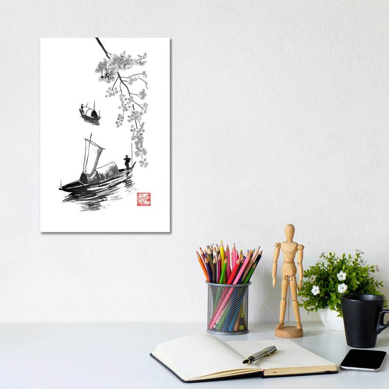 Fishermen by Péchane - Print on Canvas, 20.32 cm H x 30.48 cm W, Wrapped Canvas