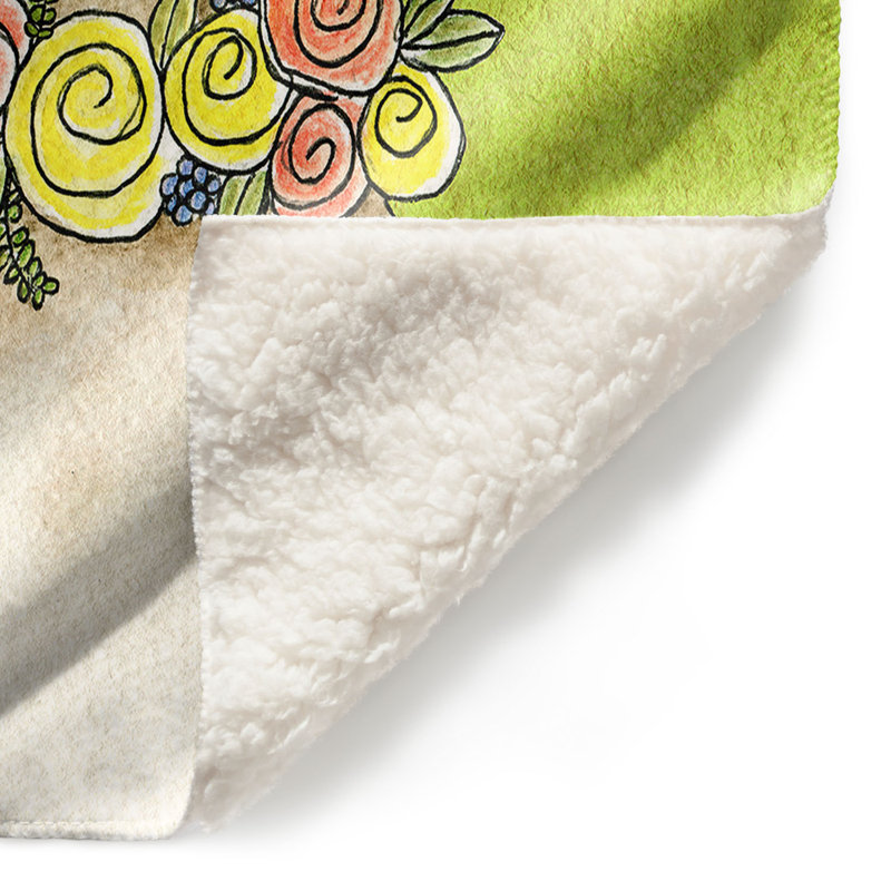 Couverture Tooth Llama, 68 po x 80 po, Lime
