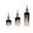 Contemporary Lidded Glass Bottle Vase with Metal Topper for Home Decor - Decorative Flower Vase for Living Room or Bedroom Display - Set of 3-1692322373
