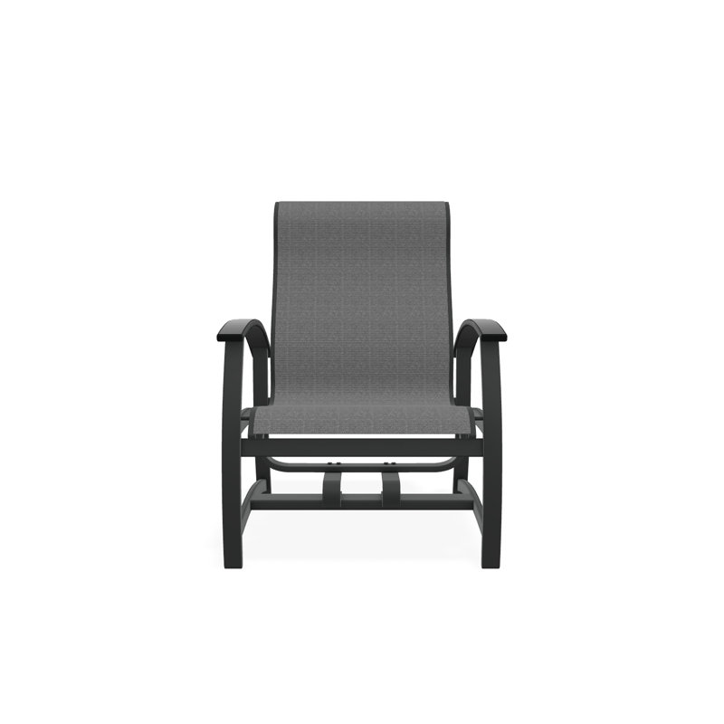Belle Isle Sling Aluminum Frame Hidden Motion Chat/Lounge Chair With Marine Grade Polymer Arm Accent, Graphite