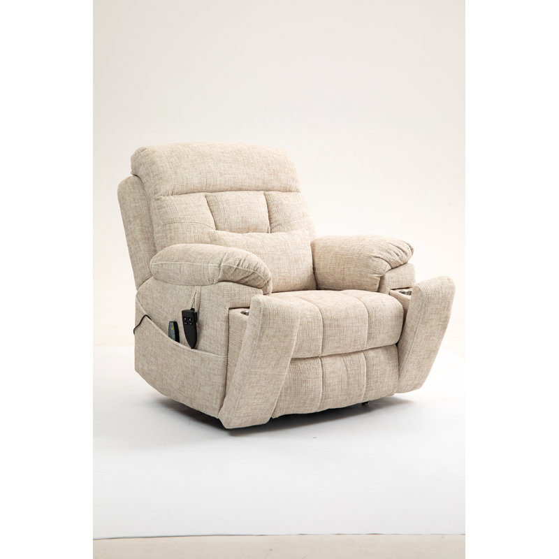 Old Age Electric Lift Chair, Flat High Density Foam Electric Sofa, White Velvet