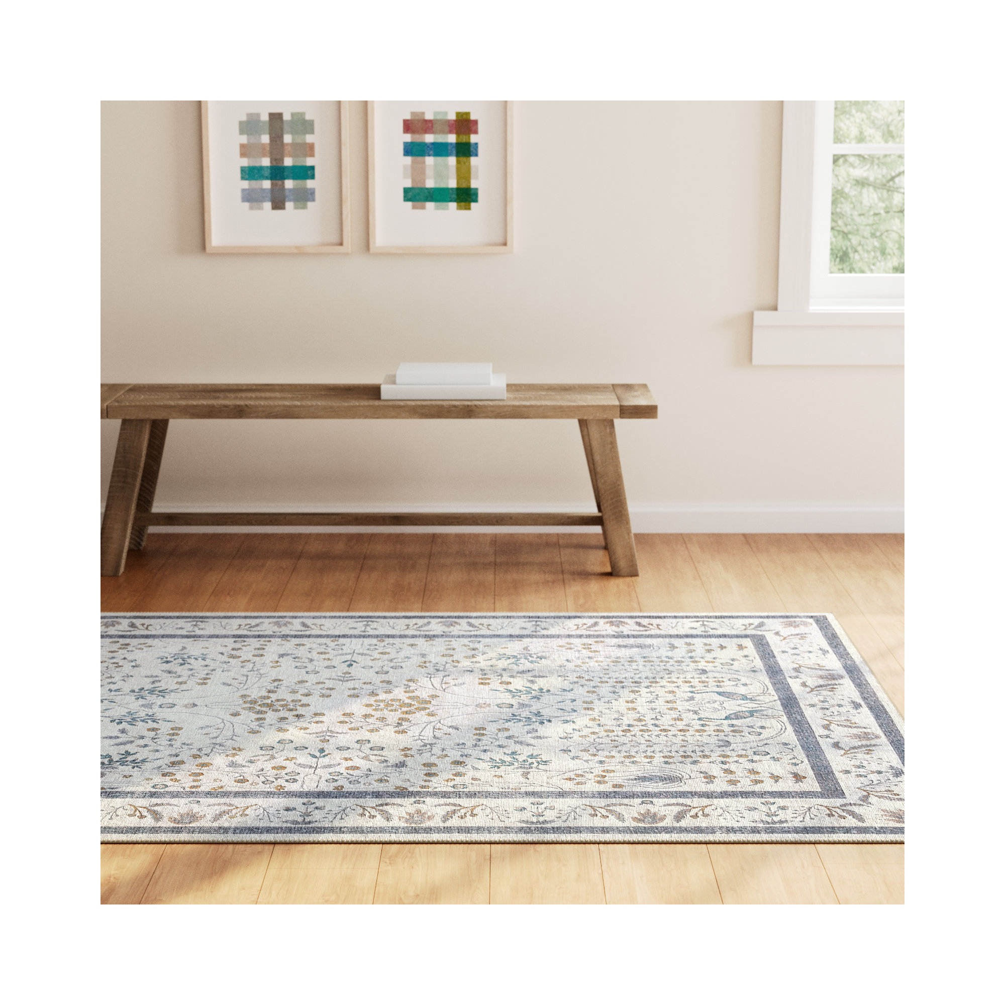 Rifle Paper Co. x Loloi Maison Wisteria Cream Rug, Rectangle 2'3" x 3'9"