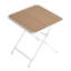 All-Weather 2 chaises modernes gris chaud et table carrée multifonctionnelle - plateau de table en Pp sur pieds en métal (blanc, kaki), patins antidérapants, Pp de haute qualité, filet respirant, structure-883233229