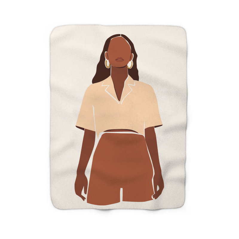 Élégante féminité minimaliste - couverture en sherpa de qualité supérieure 1 pièce, Grand lit