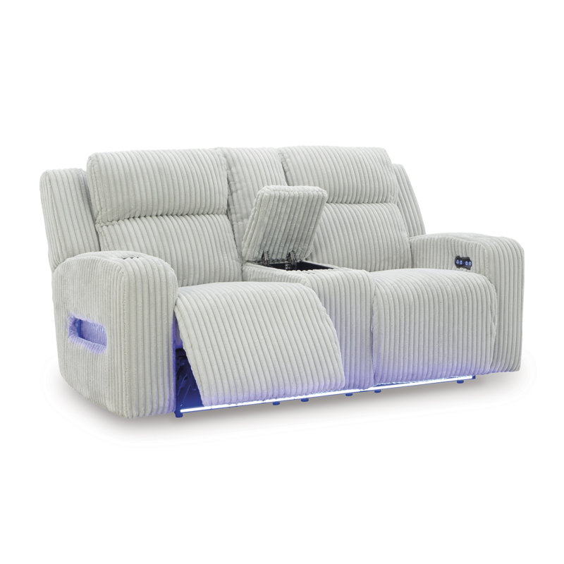 Causeuse inclinable électrique avec console Odhren, Blanc