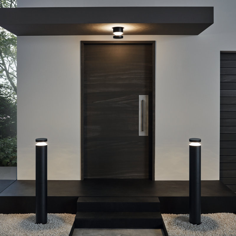 Melzo Integrated LED Outdoor Flush Mount, Black
