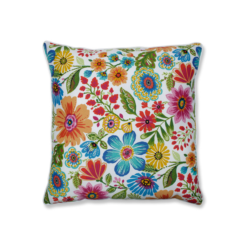 Floral Outdoor Reversible Throw Pillow