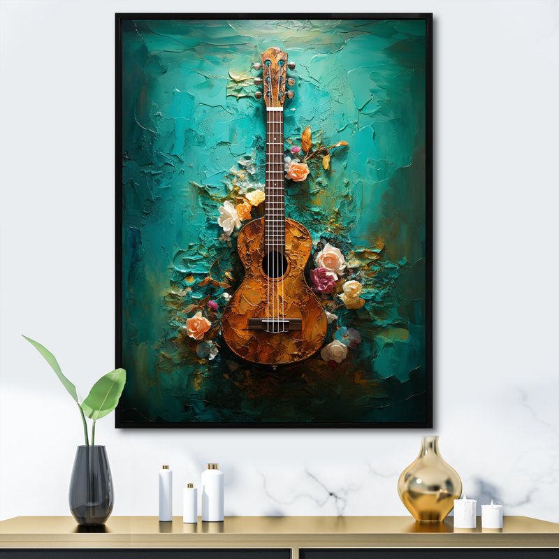 Guitare tropicale euphonique, Cadre flottant noir, H 32 po x l 24 po