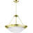 Lunar 3-Light Indoor Polished Brass Convertible Hanging Pendant (Semi-Flush) with Alabaster Glass Bowl-1021431044