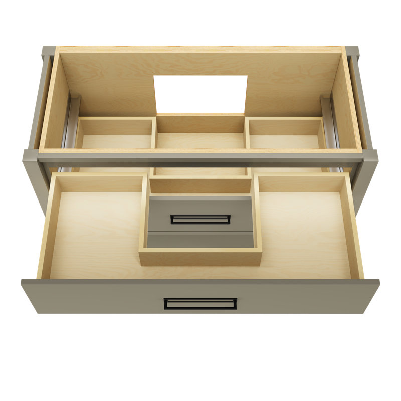Kiawah Two-Drawer Single Bath Vanity, French Olive, 48", Matte Black