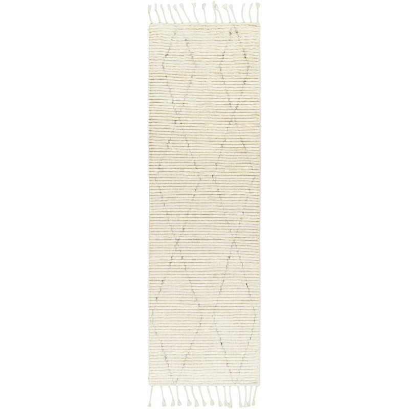 Talon Hand Knotted Wool Geometric Indoor Rug, Runner 3' x 12'