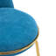 Ensemble de 2 tabourets d'intérieur revêtus de métal, cadre doré et revêtement bleu