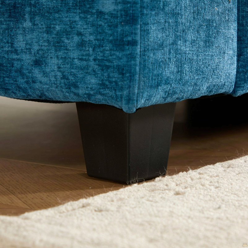 Canapé Cloud à siège simple (le repose-pieds n'est pas inclus), canapé modulaire, Chenille bleu