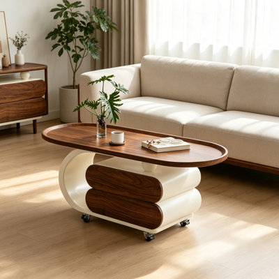 Movable Coffee Table With Drawer Storage