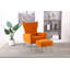Chaise d'appoint moderne avec repose-pieds, fauteuil confortable pour salon, chambre à coucher, appartement, bureau (orange)