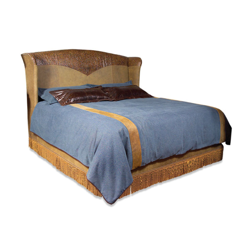 Upholstered Wingback Bed, Sport Hazel, French Dark Chocolate