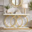 Table console 55 po, canapé de vestibule étroit avec structure en métal géométrique-133524648-133524652-133524653