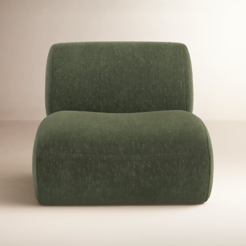 Fauteuil d'appoint pivotant 33 po Nita, Chenille vert forêt doux