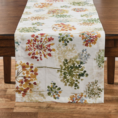  Lace Flowers Autumn Floral Table Runner 15" x 72"