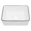 Lavabo de salle de bain rectangulaire en céramique blanche 16 x 12 pouces au-dessus du comptoir - élégant et facile à installer en fissures et taches-1671566926
