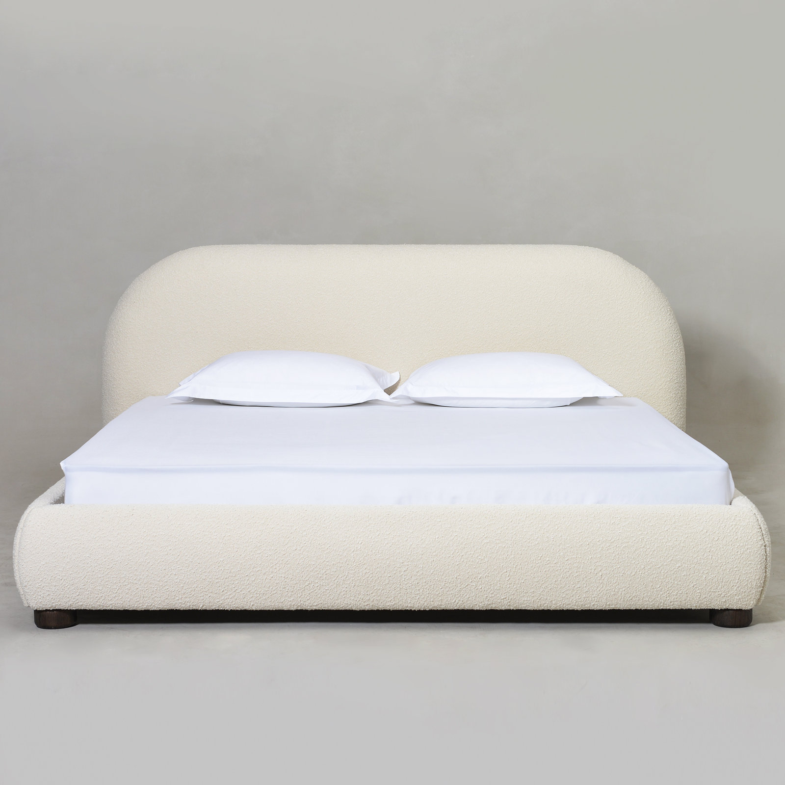 Tesso Upholstered Platform Bed, Cream, King