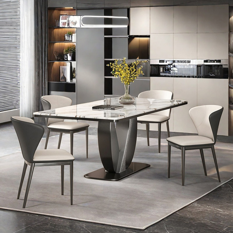 Ensemble de table de salle à manger rectangulaire de style italien, H 29,5 po x L 78,7 po x l 35,4 po