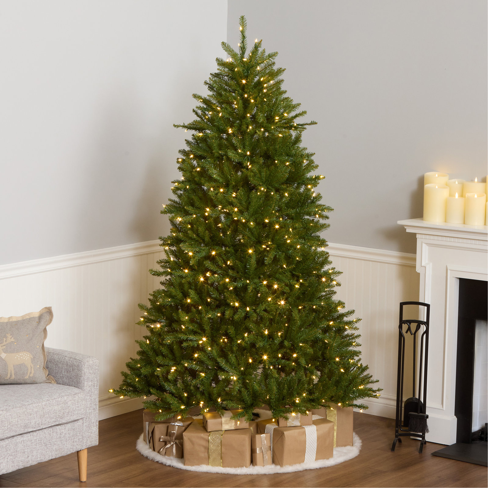 Leterra Dunhill 12' Pre-Lit Fir Christmas Tree, 7'