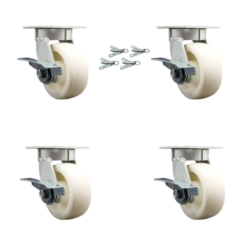 Ensemble de roulettes pivotantes avec verrous pivotants Kingpinle