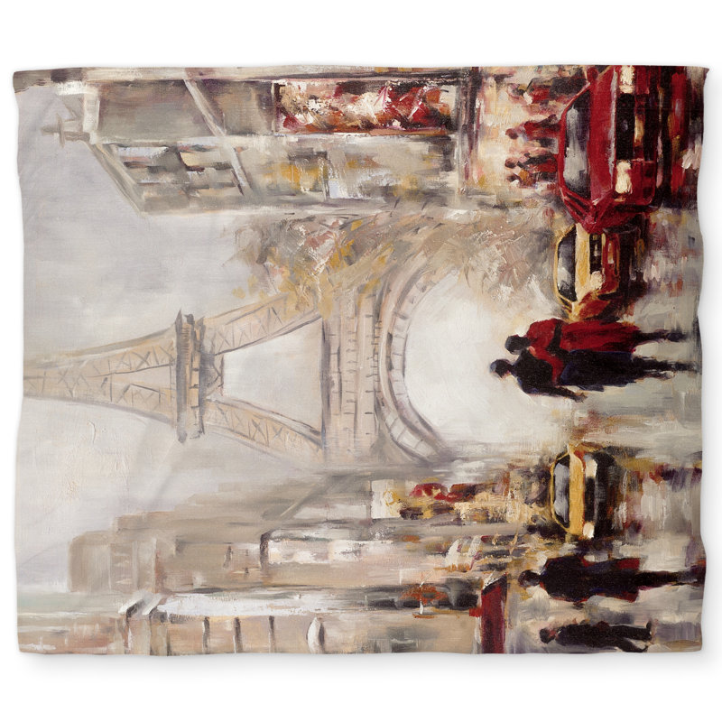 Paris Street Scene Duvet Cover - Eiffel Tower Home Decor